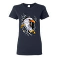 thumbnail image 1 of Torn Ripped Eagle Claws Animal Lover Womens Graphic T-Shirt, Navy, X-Large, 1 of 3