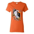 thumbnail image 1 of Torn Ripped Eagle Claws Animal Lover Womens Graphic T-Shirt, Orange, Large, 1 of 3