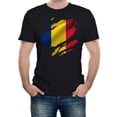 thumbnail image 1 of Torn Romania Flag Men's Graphic T-Shirt | Patriotic Romanian Pride Tee, 1 of 2