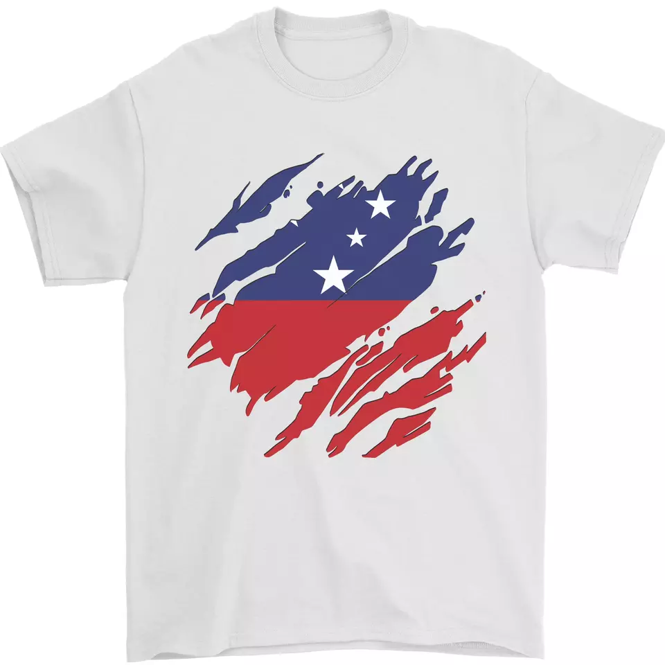 Torn Samoa Flag Samoan Day Football Mens 100 Cotton