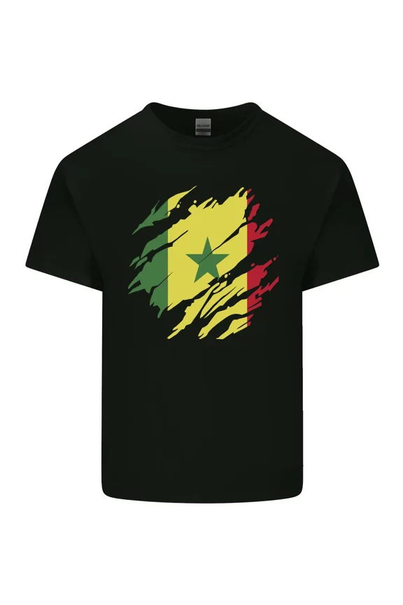 Torn Senegal Flag for a Senegalese Day Football Patriotic Pride Unisex T-Shirt, up to size 5XL