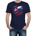 thumbnail image 1 of Torn Slovakia Flag Men's Graphic T-Shirt | Slovakian National Pride Tee, 1 of 2
