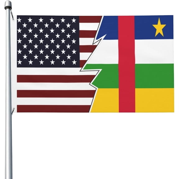 Torn Style American And The Central African Republic Flags Flag 3x5 Ft Double-Sided Durable Outdoor Decorative Banner Polyester Home Flags Yard Lawn Welcome Flag