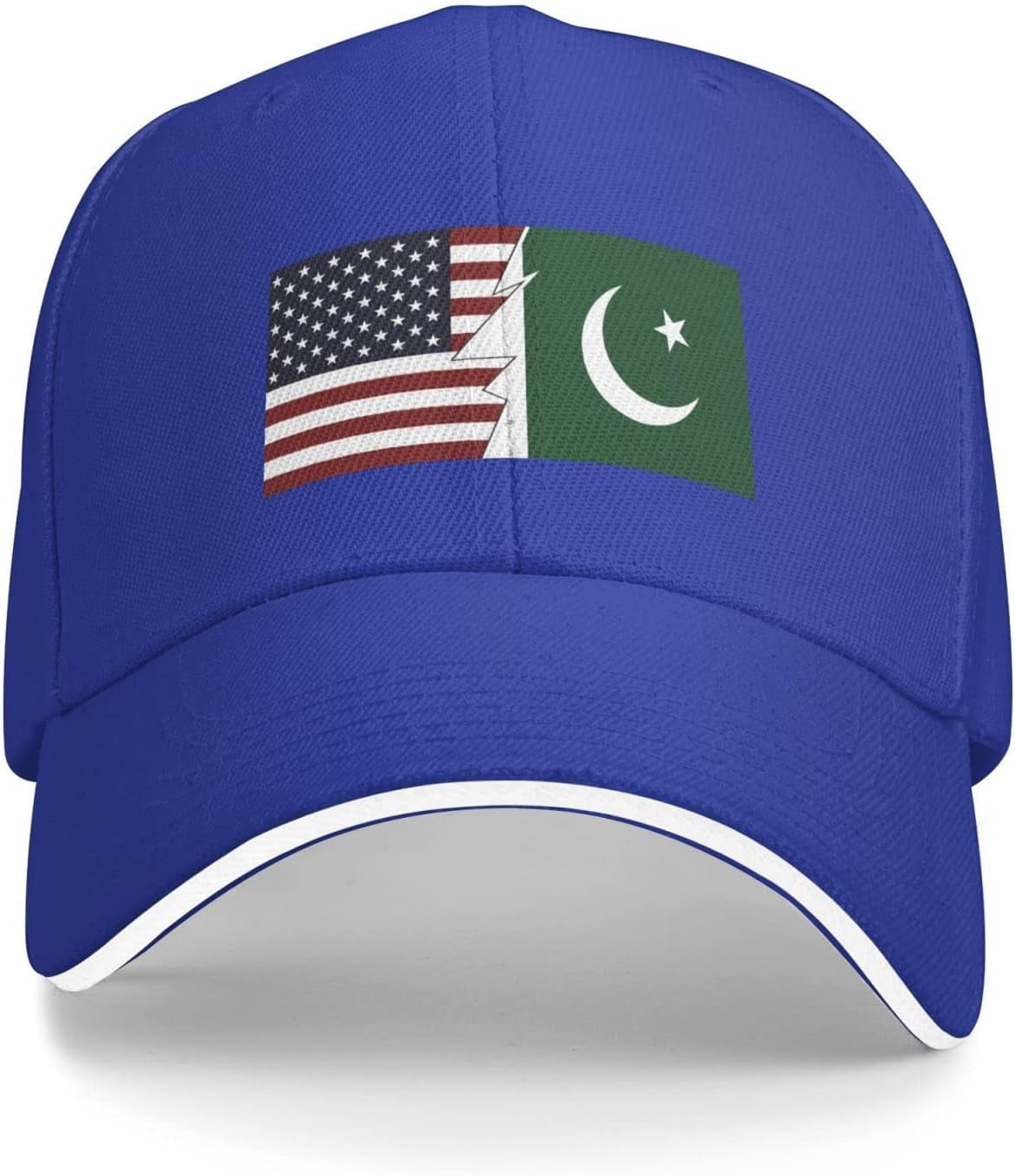 Torn Style American and Pakistan Flags Baseball Cap Sandwich Brim Hats ...