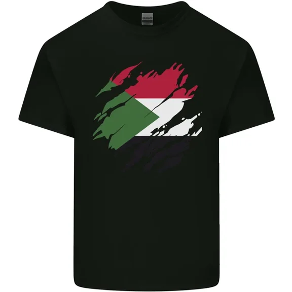 Torn Sudan Flag Sudanese Day Football Mens Womens T-Shirt