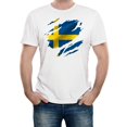 thumbnail image 1 of Torn Sweden Flag Men's Graphic T-Shirt | Swedish National Pride Tee, 1 of 2
