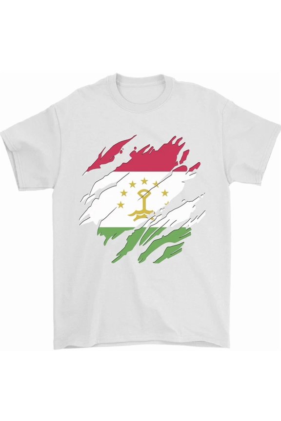 Torn Tajikistan Flag Tajik Day Football T-Shirt