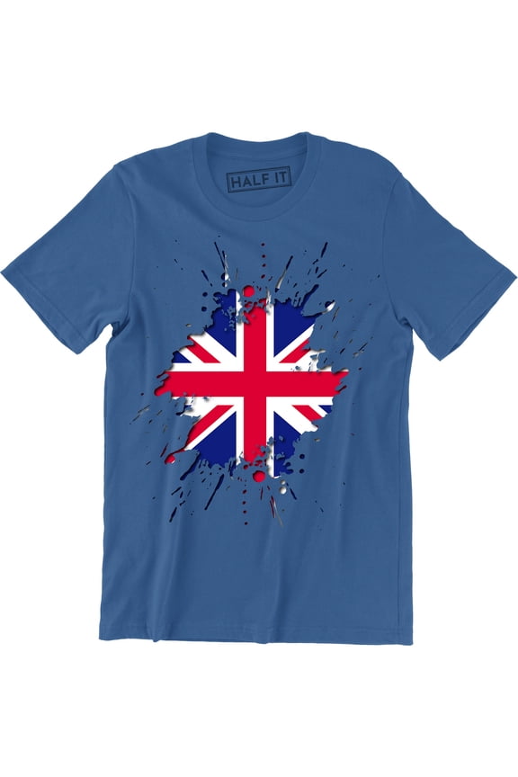 Torn Union Jack Flag Funny Men's Country British Fashion Sport Tee Shirt