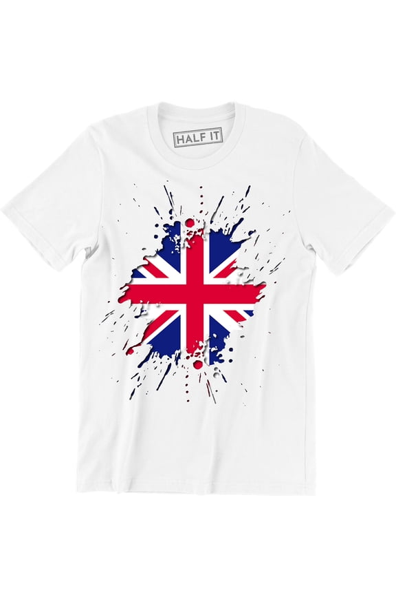 Torn Union Jack Flag Funny Men's Country British Fashion Sport Tee Shirt