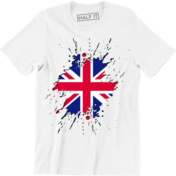 Torn Union Jack Flag Funny Men's Country British Fashion Sport Tee Shirt