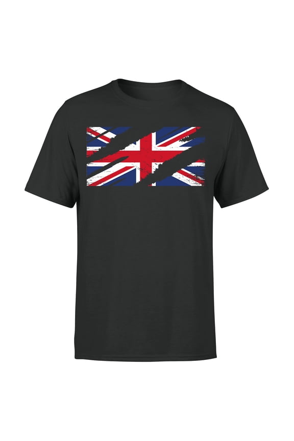 Torn Union Jack Flag T-Shirt Funny country British retro Mens T shirt#Or#P1#A