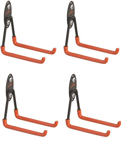 Steel Black and Orange Wall Mount Extended U-Hook Set