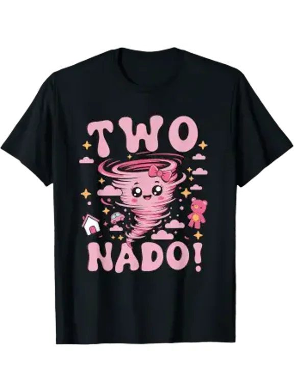 Tornado 2 Year Old Girl Birthday Two Nado 2nd Bday T-Shirt