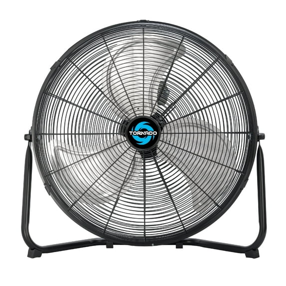 Tornado 20 Inch High Velocity Metal Floor Fan, 3-Speed Powerful Cooling for Industrial, Commercial, and Home Spaces, 120°Tilt, 6.0 FT Cord - UL safety Listed, Black