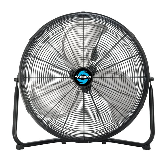 Tornado 20 Inch High Velocity Metal Floor Fan, 3-Speed Powerful Cooling for Industrial, Commercial, and Home Spaces, 120°Tilt, 6.0 FT Cord - UL safety Listed, Black