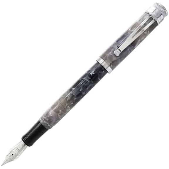 Tornado Acrylic - Silver Lining Fountain Pen, Medium Nib$$Office
