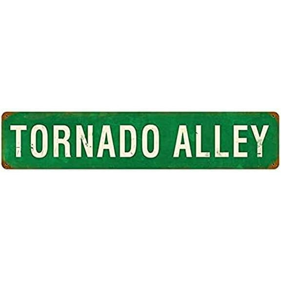 Tornado Aller Retro Metal Tin Sign Plate Drive Way Road Street Man Cave Wall Decor Sign 4" x 16"