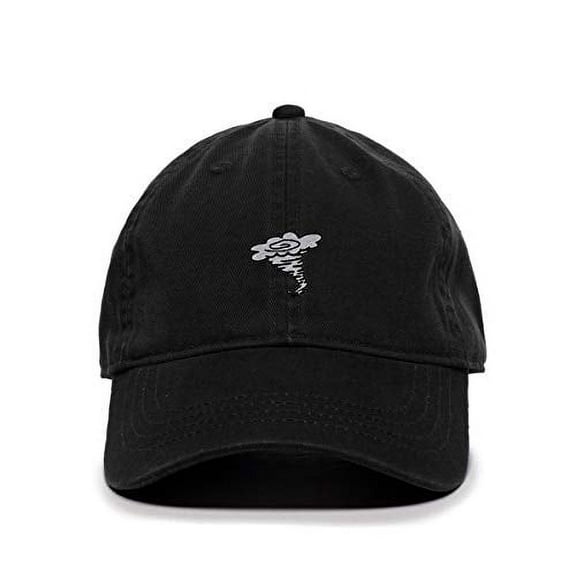 Tornado Baseball Cap Embroidered Cotton Adjustable Dad Hat Black