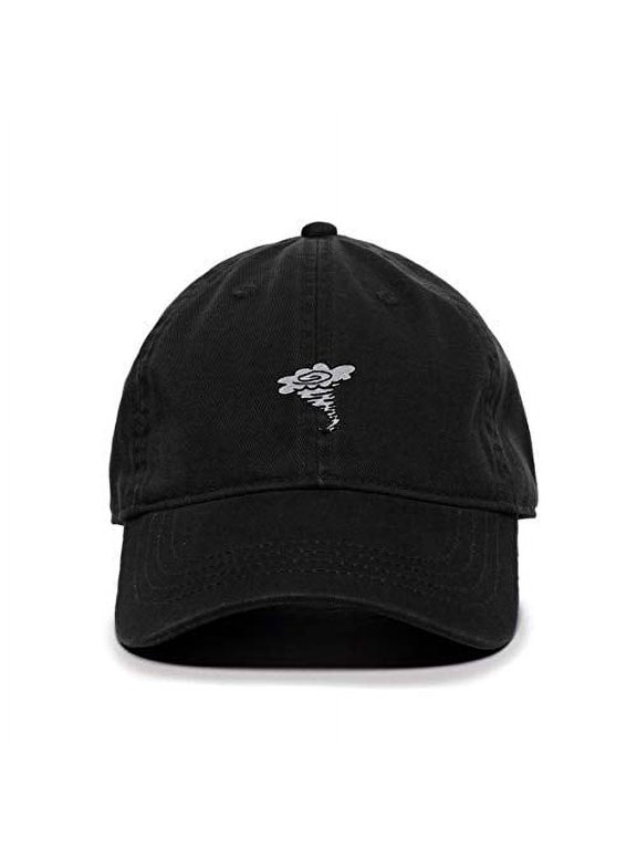 Tornado Baseball Cap Embroidered Cotton Adjustable Dad Hat Black