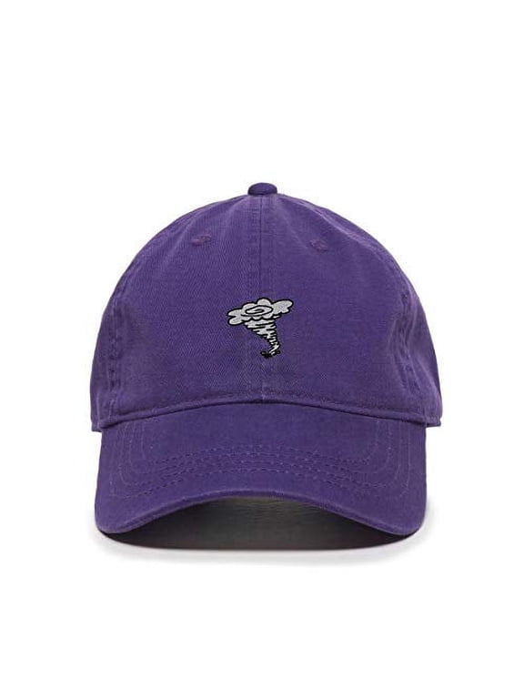 Tornado Baseball Cap Embroidered Cotton Adjustable Dad Hat Purple