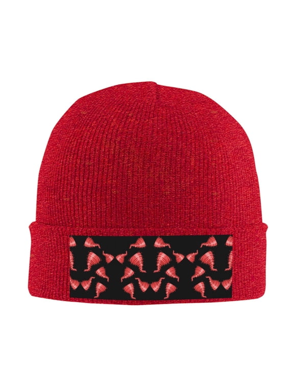 Tornado Beanie Hat Men Women Warm Printed Cap Knit Beanies Hats Outdoor Winter Red