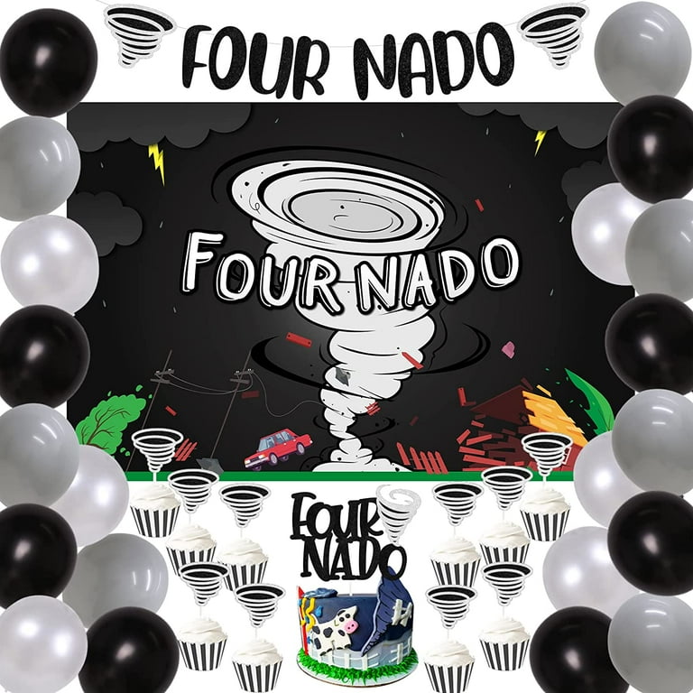 Two Nado Birthday Party Decorations For Girls, Tornado 2nd Birthday Party Decor With Two Nado Backdrop For Baby Girl 2 Year Old Birthday Supplies