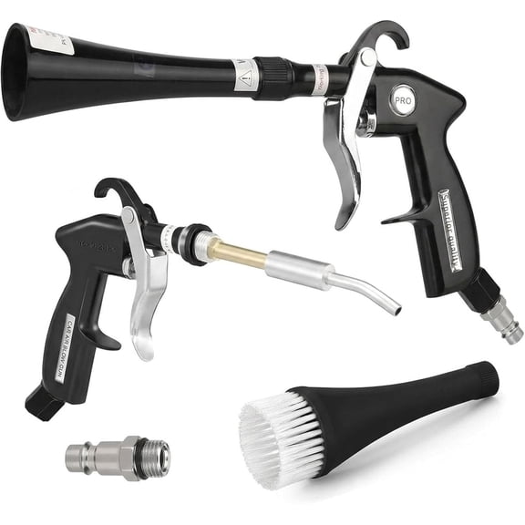Tornado Cleaning with 2 Set Nozzle, Air Blower for Detailing with Brush, High Dry Cleaning Blasts Dust & Dirt Works with Air Compressor