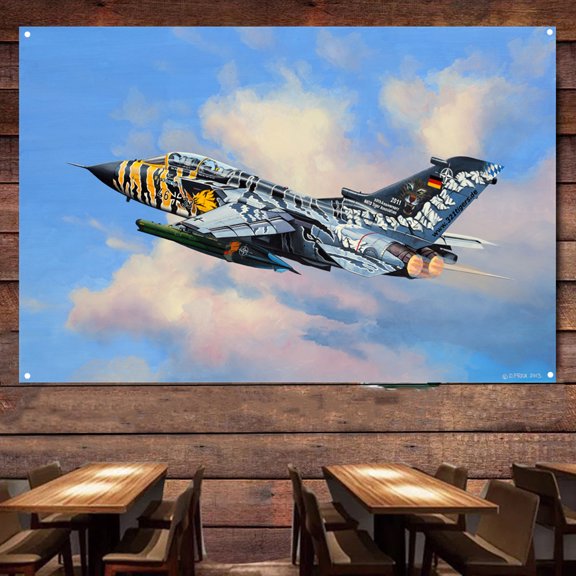 Tornado ECR 'Tigermeet 2011'' Fighter Jet Wall Art Poster Print Wall Decor Banner - Aviation Air Combat Weapons Picture Flip Chart Flags on the Wall - Air Force Tapestry Gift By Army Fans 38" x 57"