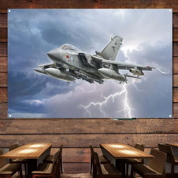 Tornado GR.4 Attack Aircraft Fighter Plane Poster Wall Hanging Flag - Air Force Art Banner For Military Buffs - Home Wall Decoration Painting - Best Gift for Army Fans 38" x 57"