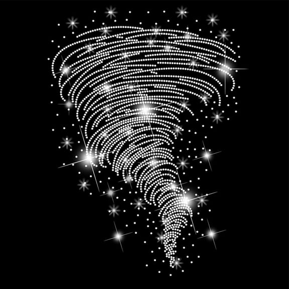 Tornado Heat Transfer Rhinestones Tornado Iron On Transfers Heat Transfer Stickers Iron on Decals Bling Rhinestone Patches