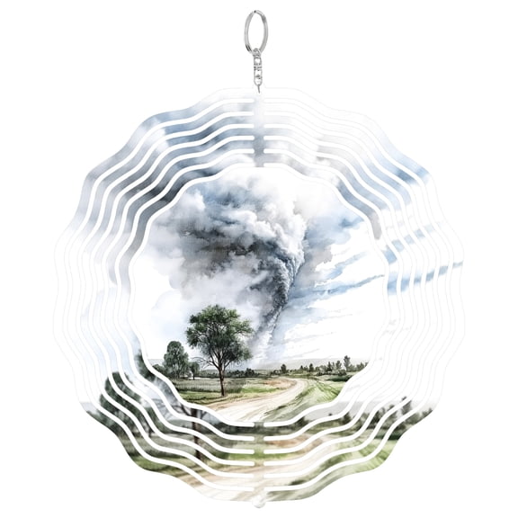 Tornado Hurricane Storm 3D Wind Spinner Metal Kinetic Sculpture Weather Nature Decor Gift