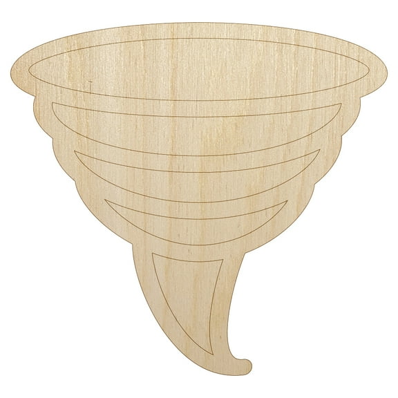 Tornado Icon Wood Shape Unfinished Piece Cutout Craft DIY Projects - 4.70 Inch Size - 1/4 Inch Thick