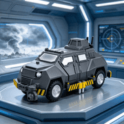 Tornado Interceptor Off Road Armored Vehicle Model Storm Chaser Car Replica Unit with Yellow Accents for Shelf Display and Movie Fans