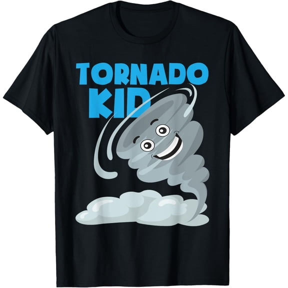 Tornado Kid - Storm Hunter Hurricane Chaser Meteorology T-ShirtMen's and women's gift, black and white T-shirt, size: Extra large S-4XL