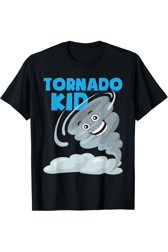Tornado Kid - Storm Hunter Hurricane Chaser Meteorology T-ShirtMen's and women's gift, black and white T-shirt, size: Extra large S-4XL