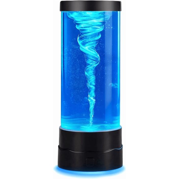 Tornado Lamp, LED Water Vortex Night Light, Quiet Motor, Cool Dynamic Science Toy for Bedroom & Relaxing Home Decor