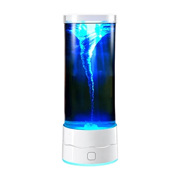 Tornado Lamp | Led Water Vortex Night Light with Quiet Motor , Cylindrical Color Changing Ambient Desk Lamp for Bedroom Office Bar Home Decor,White