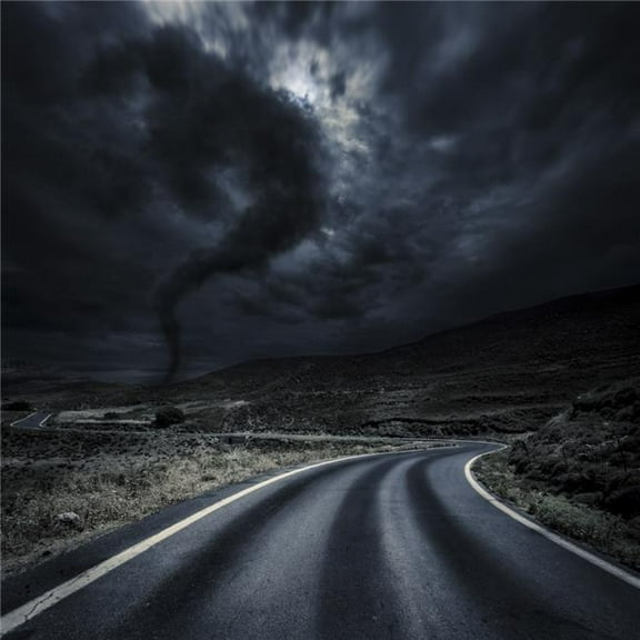 Tornado Near A Winding Road in The Mountains Crete Greece Poster Print, 14 x 14
