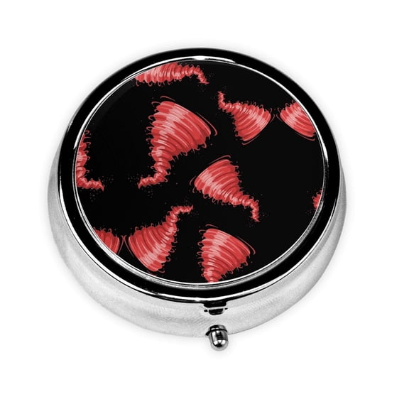Tornado Round Pill Box Small Pill Case For Purse Pocket Medicine Organizer Travel Pillbox Portable Pill Container