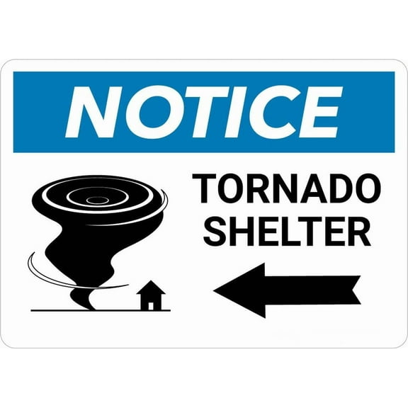 Tornado Shelter Metal Tin Sign Aluminum Warning Signs For Indoor & Outdoor Yard Lawn Sign Home Decor 8x12 inch