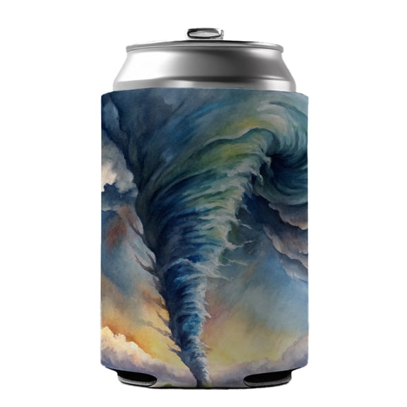 Tornado Twister Watercolor Drink Beer Soda Insulated Sleeve Holder Can Cooler Hugger