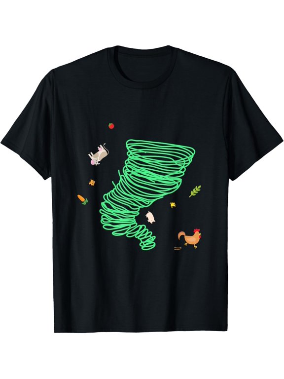 Tornado, Weather, Twister, Hurricane T-ShirtMen and women, Black T-shirt, size: Extra large