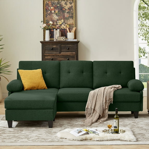 Tornama Modern Fabric L-Shapped Sofa Sectional Couches for Living Room Convertible Sofa with Matching Chaise for Office, Apartment, Studio