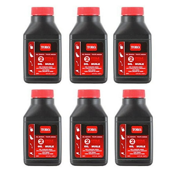 Toro 2 Cycle All-Season Oil Low Smoke, Fuel Stabilizer Added 2 Cycle Oil, 2.6 oz (6 Pack)