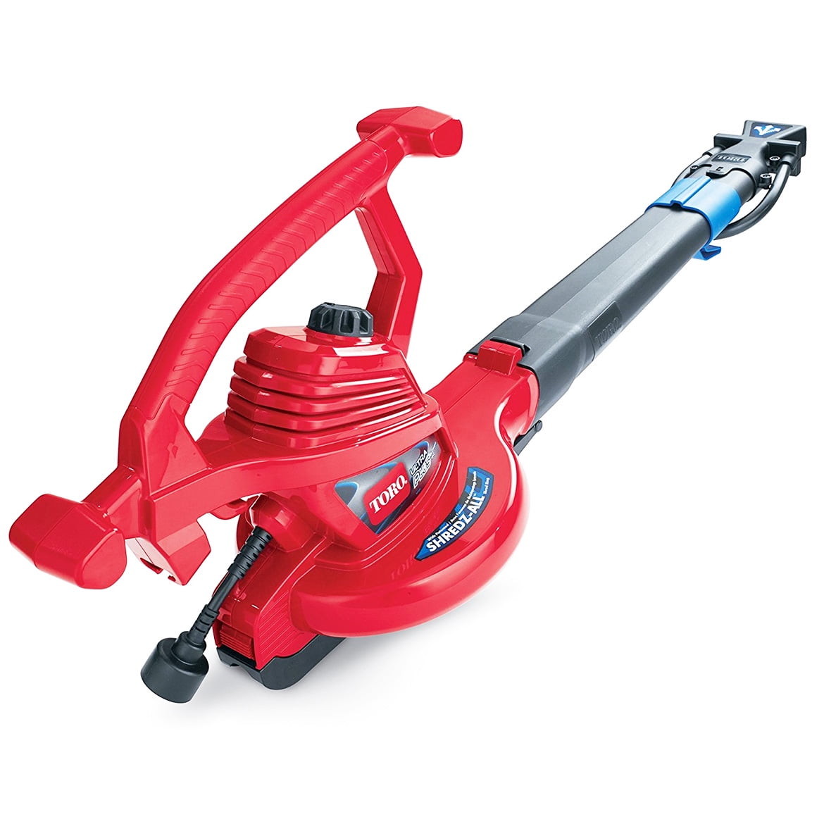 Toro 51621 UltraPlus Leaf Blower Vacuum Variable Speed up to 250 mph with Metal Impeller 12 amp Red