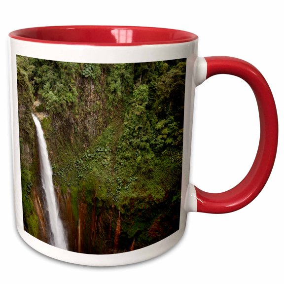 3drose, Toro Falls, Cloud Forest, Costa Rica, 11oz Two-tone Red Mug