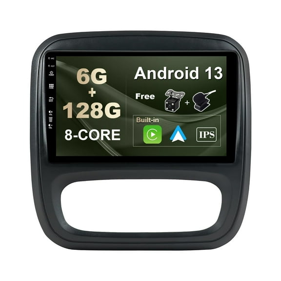 Torovo - 6G+128G - Android 13 IPS Car Stereo For Renault trafic 3 / Opel Vivaro B (2014-2021) - Wireless CarPlay/Android Auto - LED Camera + MIC - 9 Inch 2 Din - DAB Steering Wheel Fast-boot 360-CAM