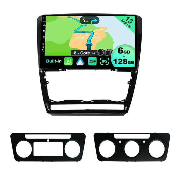 Torovo - [6G+128G] - Android 13 IPS Car Stereo For Skoda Octavia (2006-2014) - Wireless CarPlay/Android Auto - LED Camera & MIC - 10.1 Inch 2 Din - DSP Steering Wheel WiFi DAB Fast-boot 360-Camera