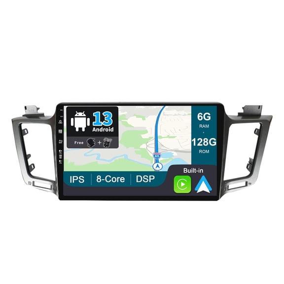 Torovo - [8-Core, 6G+128G] - Android 13 IPS Car Stereo For Toyota RAV4 (2013-2018) - Wireless CarPlay/Android Auto - LED Camera & MIC - 10.1 Inch 2 Din - DSP Steering Wheel DAB Fast-boot 360-Camera