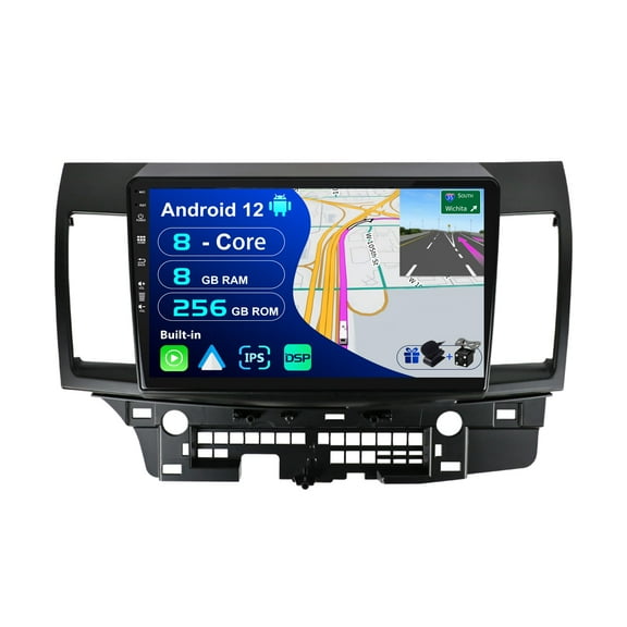Torovo - 8G+256G, 8-Core - Android 12 IPS Car Stereo For Mitsubishi Lancer (2010-2016) - Wireless CarPlay/Android Auto - Camera & MIC - 10.1 Inch 2 Din - DSP Steering Wheel DAB Fast-boot 360-CAM WIFI